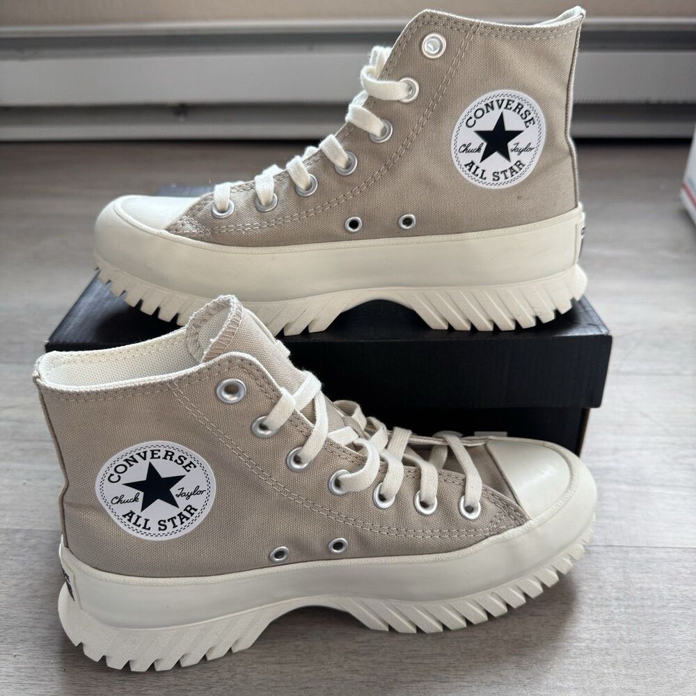 Converse Chuck Taylor All Star Lugged 2.0 High Beach Stone Platform Sneakers 6.5